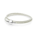 Baofu 925 Sterling Silver Bracelet with Leather and Signature