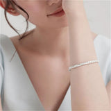 Baosteel 925 Silver Bracelet Women's Frosted Star Sliding Bracelet Gift