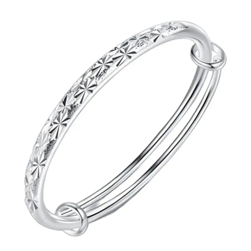Baosteel 925 Silver Bracelet Women's Frosted Star Sliding Bracelet Gift