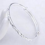 Baosteel 925 Silver Bracelet Women's Frosted Star Sliding Bracelet Gift