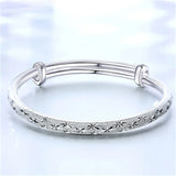 Baosteel 925 Silver Bracelet Women's Frosted Star Sliding Bracelet Gift