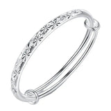 Baosteel 925 Silver Bracelet Women's Frosted Star Sliding Bracelet Gift