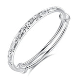 Baosteel 925 Silver Bracelet Women's Frosted Star Sliding Bracelet Gift