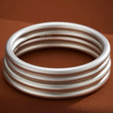 Baosteel S999 Sterling Silver French Bracelet Retro Scrub Couple Bangle