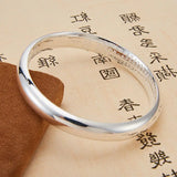 Baosteel S999 Sterling Silver French Bracelet Retro Scrub Couple Bangle