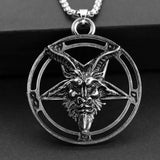 Inverted Pentagram Pendant Necklace Baphomet Satanic Occult Punk