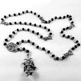 Baphomet Mystery Satan Goat Mendes Rosary Pendant Necklace