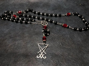 Baphomet Mystery Satan Goat Mendes Rosary Pendant Necklace