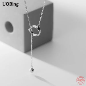925 Sterling Silver Lariat Bar Necklace for Women