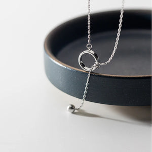 925 Sterling Silver Lariat Bar Necklace for Women