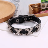 Retro Leather Bracelet for Men, Adjustable Bar Street Dance Jewelry