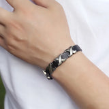 Retro Leather Bracelet for Men, Adjustable Bar Street Dance Jewelry