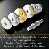 Barbell Necklace Stainless Steel Fitness Sports Man Jewelry