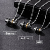 Barbell Necklace Stainless Steel Fitness Sports Man Jewelry