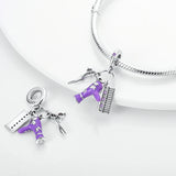Barber Set Silver Dangle Charms for Chain Bracelet