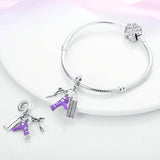 Barber Set Silver Dangle Charms for Chain Bracelet