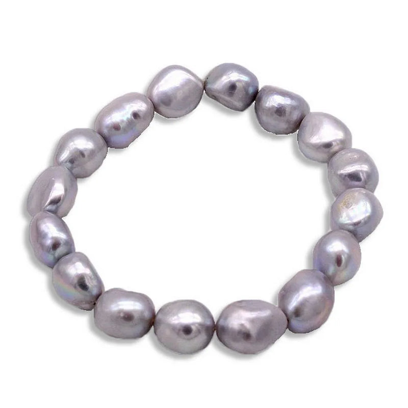 Grey Pearl Beaded Bracelet Stretch Bracelet Girl Gift Women's Bracelet