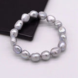 Grey Pearl Beaded Bracelet Stretch Bracelet Girl Gift Women's Bracelet