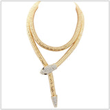 Baroque Beauty Snake Long Necklace Crystal Choker Waist Chain