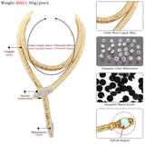 Baroque Beauty Snake Long Necklace Crystal Choker Waist Chain
