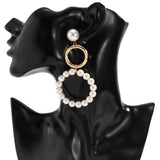 Baroque Freshwater Pearls Hoop Earrings Geometric Round Statement Jewelry