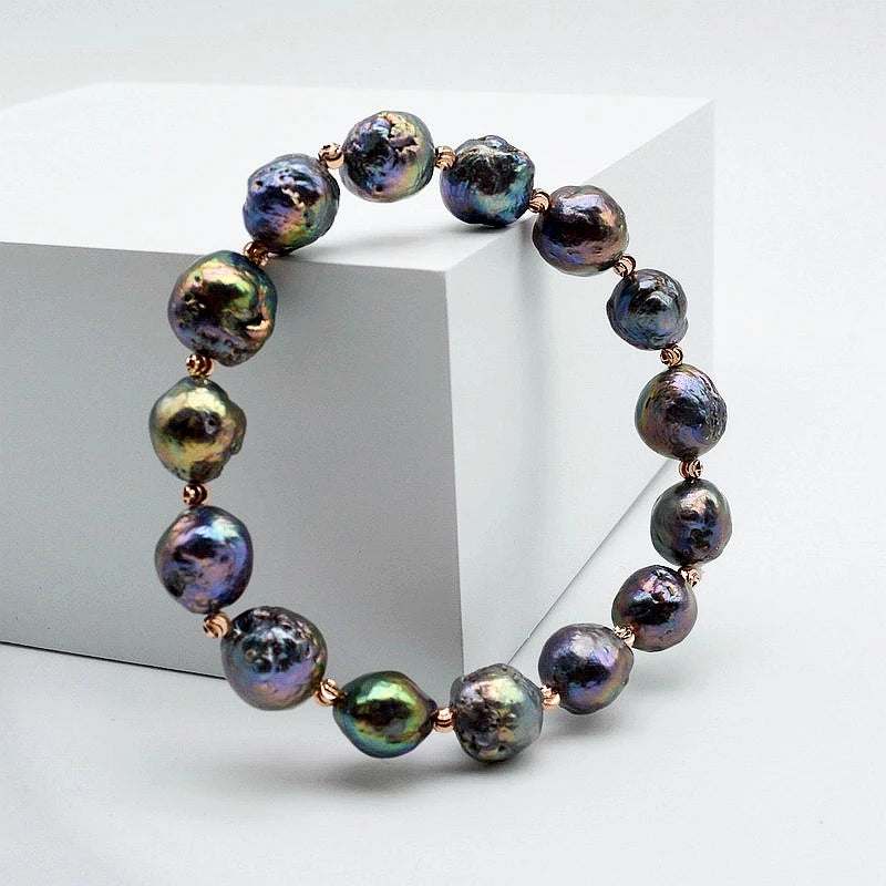 Baroque Bracelet Natural Bright Pearl Stretch Bracelet