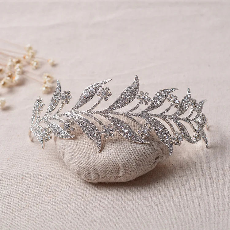 Baroque Bridal Crystal Flower Tiara Hairband Crown
