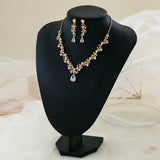 Baroque Crystal Bridal Jewelry Set - Rhinestone Necklace Earring Set