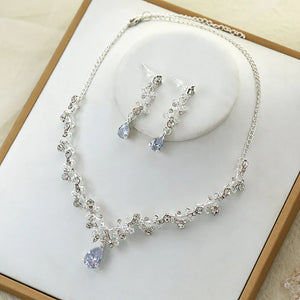 Baroque Crystal Bridal Jewelry Set - Rhinestone Necklace Earring Set