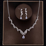 Baroque Crystal Bridal Jewelry Set - Rhinestone Necklace Earring Set