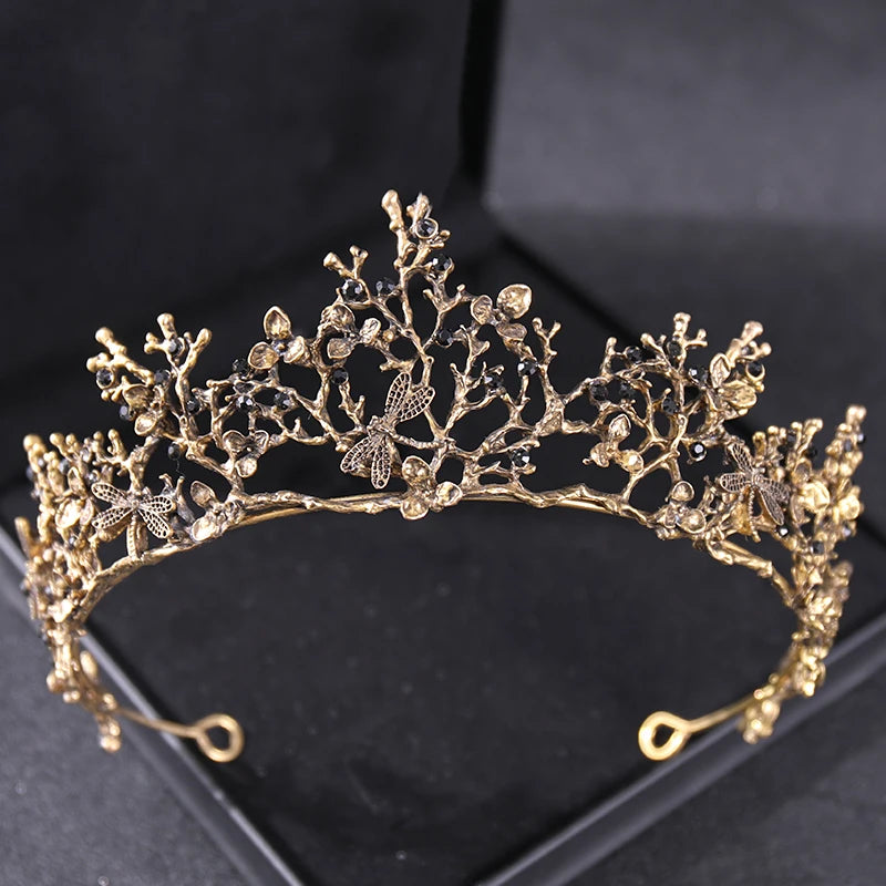 Baroque Crystal Crown Tiara Vintage Rhinestone Women Crowns And Tiaras