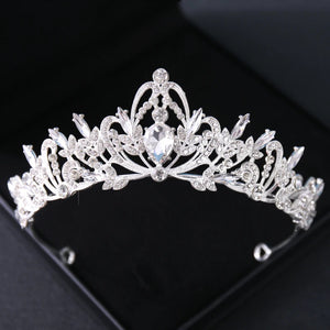 Baroque Crystal Crown Tiara Vintage Rhinestone Women Crowns And Tiaras