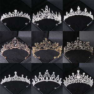 Baroque Crystal Crown Tiara Vintage Rhinestone Women Crowns And Tiaras