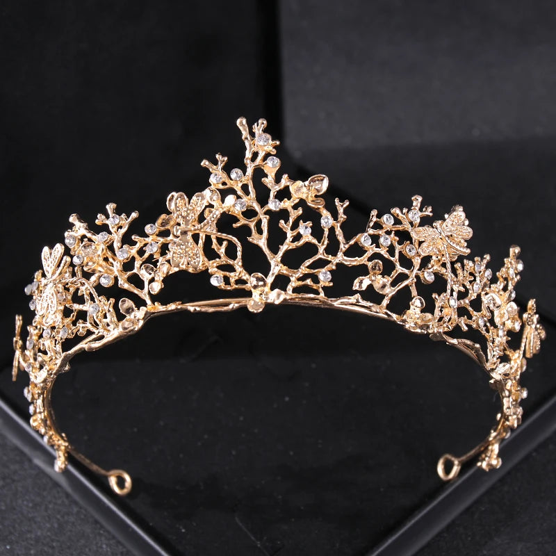 Baroque Crystal Crown Tiara Vintage Women Crowns And Tiaras