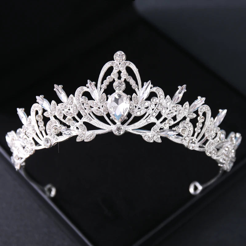 Baroque Crystal Crown Tiara Vintage Rhinestone Women Crowns And Tiaras