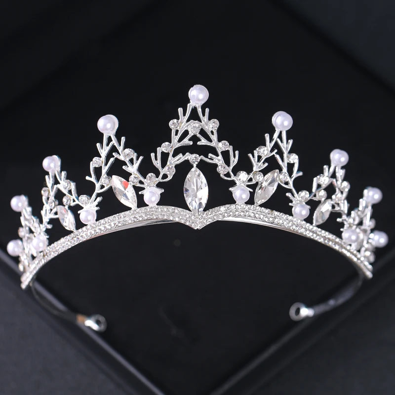 Baroque Crystal Crown Tiara Vintage Rhinestone Women Crowns And Tiaras