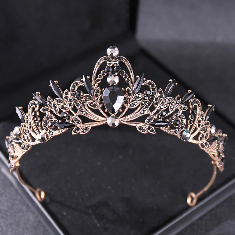 Baroque Crystal Crown Tiara Vintage Rhinestone Women Crowns And Tiaras