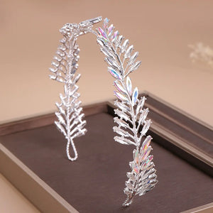 Baroque Crystal Headband Tiara for Women Bride Crown Prom Party