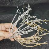 Baroque Crystal Rhinestone Pearls Tassel Hairband Bridal Tiara