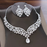 Baroque Crystal Water Drop Bridal Jewelry Sets