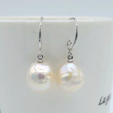 Baroque Pearl Flame Ball Shape Silver Earrings