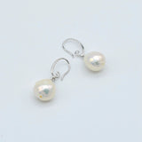Baroque Pearl Flame Ball Shape Silver Earrings