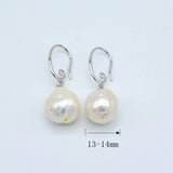 Baroque Pearl Flame Ball Shape Silver Earrings