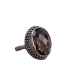 Baroque Ethnic Style Vintage Silver Inlaid Gemstone Ring