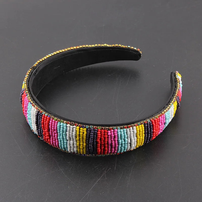 Baroque Tassel Rhinestone Pearl Headband Hair Hoop Bridal Wedding Gift