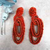 Baroque Crystal Silk Earrings Boho Charm Jewelry For Women