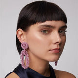 Baroque Crystal Silk Earrings Boho Charm Jewelry For Women