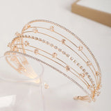 Baroque Star Crown Rhinestone Tiara Wedding Headdress