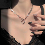 Baroque Freshwater Natural Pearl Heart Pendant Necklace for Women Girls