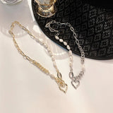 Baroque Freshwater Natural Pearl Heart Pendant Necklace for Women Girls